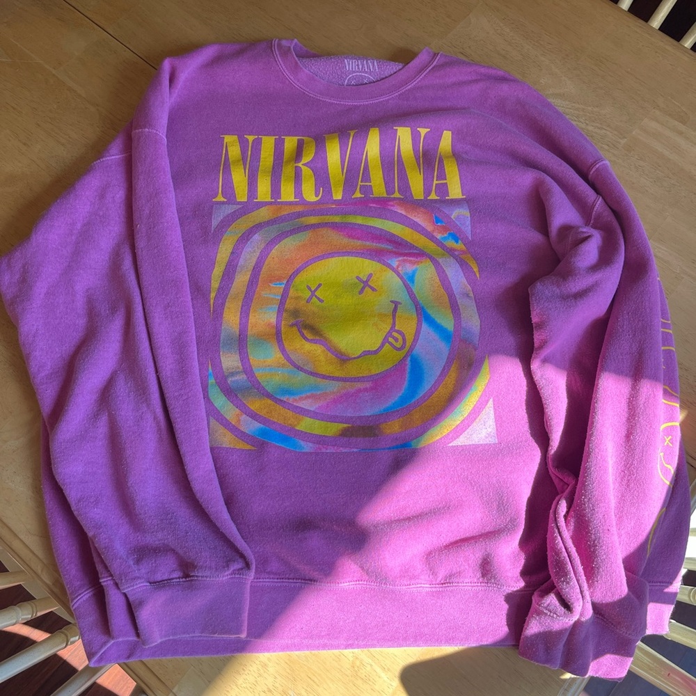 URBAN OUTFITTERS PINK NIRVANA SWEATSHIRT